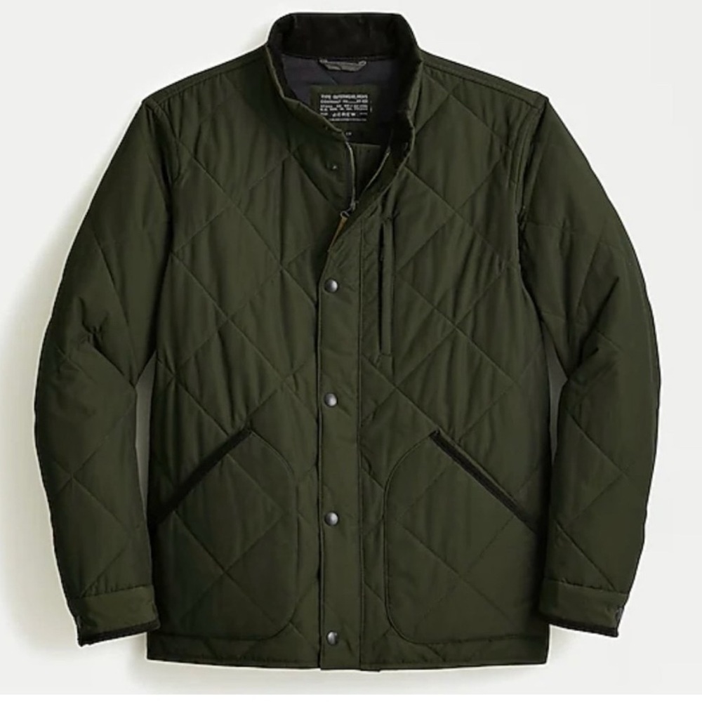 J. Crew Men's Olive Quilted Jacket